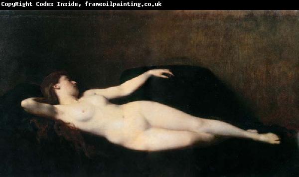 Jean-Jacques Henner Woman on a black divan,
